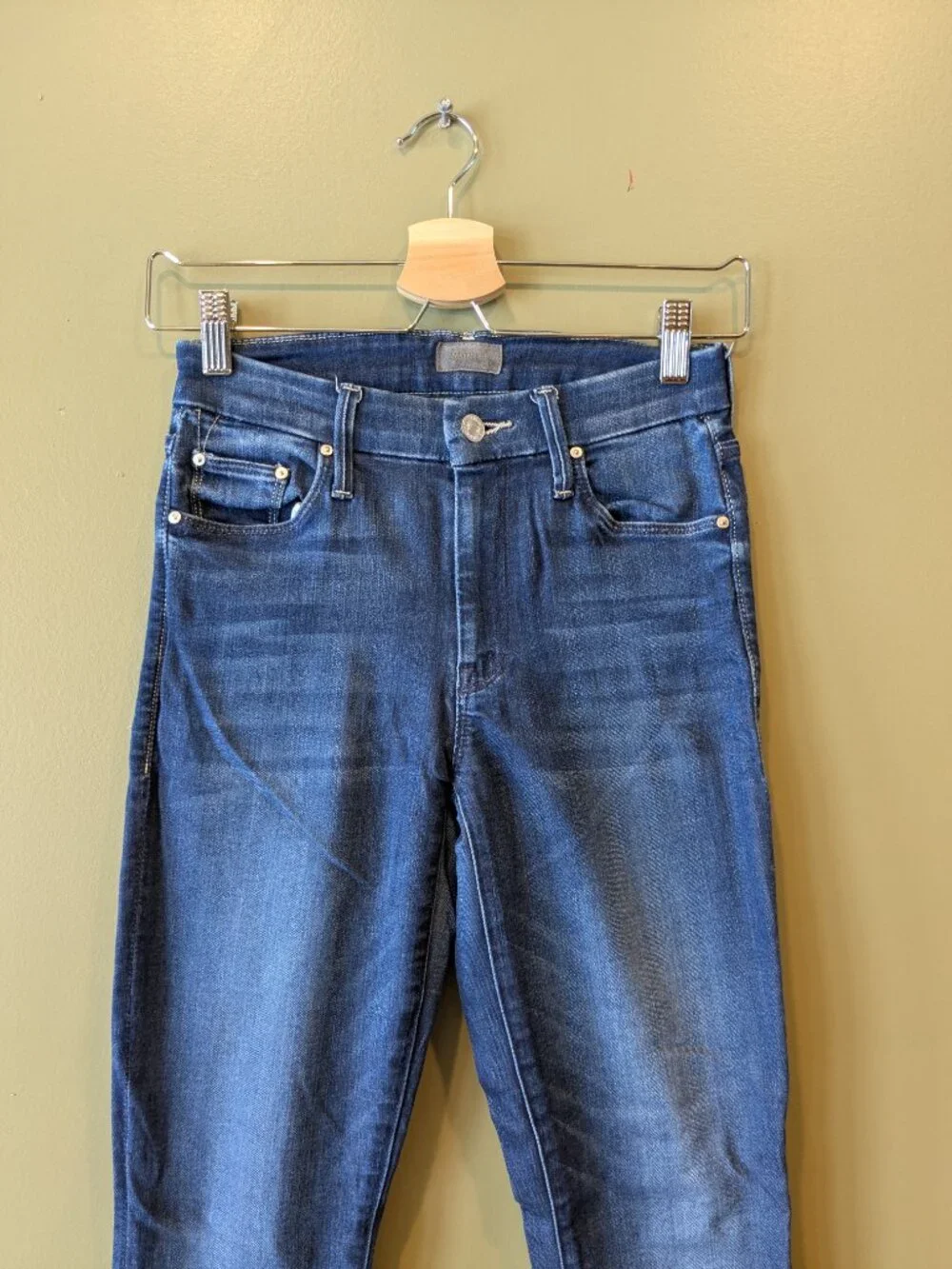 MOTHER Denim The Looker Ankle Skinny Jeans Sz 25 Tongue & Chic Mid Rise Stretch
